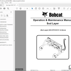 BOBCAT Sod Layer Operation & Maintenance Manual SN 679100101 PDF DOWNLOAD