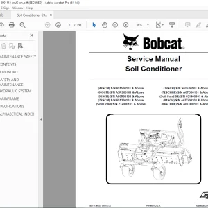 BOBCAT Soil Conditioner Service Manual 6901113 PDF DOWNLOAD