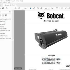 BOBCAT Sweeper 36 Inch 44 Inch 48 Inch 54 Inch 84 Inch Service Manual 6904756 PDF DOWNLOAD