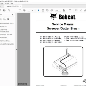 BOBCAT Sweeper Gutter Brush Service Manual 6900898 PDF DOWNLOAD