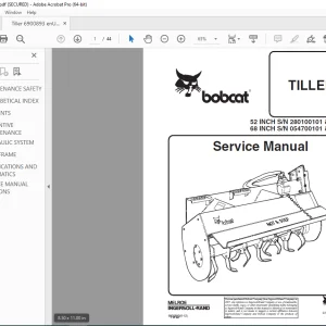 BOBCAT TILLER 52 INCH 68 INCH Service Manual 6900893 (6-12) PDF DOWNLOAD