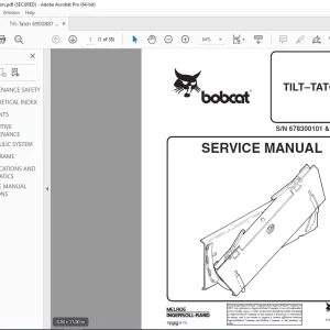 BOBCAT TILT–TATCH Service Manual SN 678300101 PDF DOWNLOAD