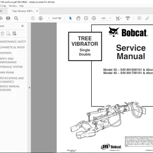 BOBCAT TREE VIBRATOR Single Double Model 30 Model 40 Service Manual 6901163 (6-12) PDF DOWNLOAD