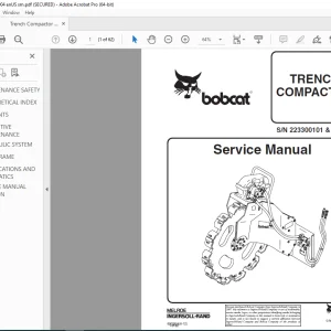 BOBCAT TRENCH COMPACTOR Service Manual SN 223300101 PDF DOWNLOAD