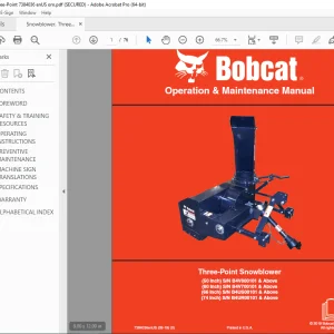 BOBCAT Three-Point Snowblower Operation & Maintenance Manual 7384036 PDF DOWNLOAD
