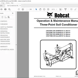 BOBCAT Three-Point Soil Conditioner Operation & Maintenance Manual 6987448 (6-09) PDF DOWNLOAD