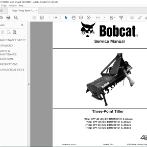 BOBCAT Three-Point Tiller 3PT 48 LD 3PT 48 3PT 60 3PT 72 Service Manual 7383804 PDF DOWNLOAD