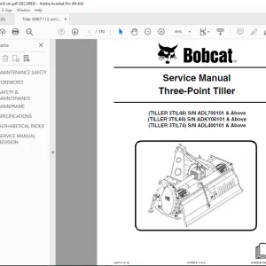 BOBCAT Three-Point Tiller 3TIL48 3TIL60 3TIL74 Service Manual 6987115 (5-10) PDF DOWNLOAD