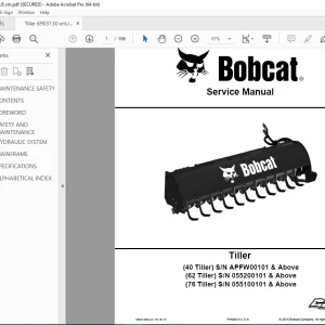 BOBCAT Tiller 40 62 76 Service Manual 6903130 PDF DOWNLOAD