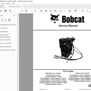 BOBCAT Tilt Coupler Service Manual 7332568 PDF DOWNLOAD