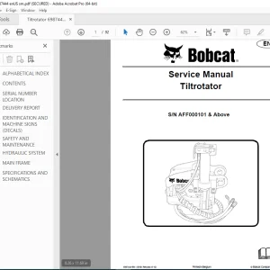 BOBCAT Tiltrotator Service Manual SN AFF000101 & Above PDF DOWNLOAD