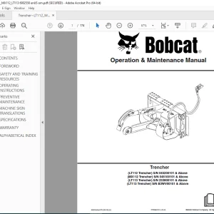 BOBCAT Trencher LT112 MX112 LT113 LT113 Operation & Maintenance Manual 6902550 PDF DOWNLOAD