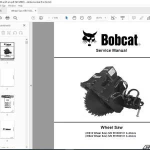 BOBCAT Wheel Saw  WS18 WS24 Service Manual 6901389 PDF DOWNLOAD