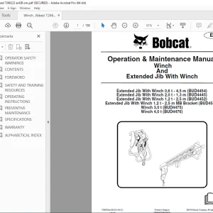 BOBCAT  Winch And Extended Jib With Winch Operation & Maintenance Manual 7266222 PDF DOWNLOAD