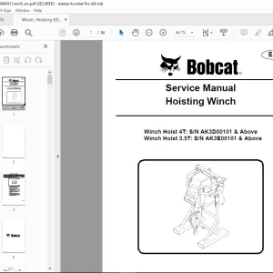 BOBCAT Winch Hoist 4T 3.5T service manual 6989513 PDF DOWNLOAD