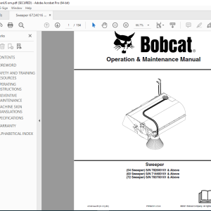 BOBCAT sweeper 54 60 72 Operation & Maintenance - HeyDownloads - Manual