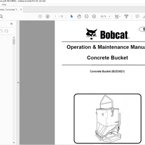 Bobcat Concrete Bucket BUD3021 Operation & Maintenance Manual 7266223 (02-16) - PDF DOWNLOAD