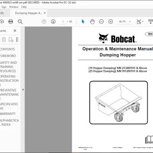 Bobcat 10 Hopper Dumping 25 Hopper Dumping Operation & Maintenance Manual 4900023 (04-17) - PDF DOWNLOAD