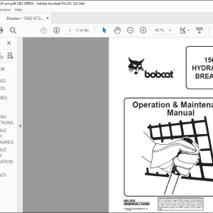 Bobcat 1560 HYDRAULIC BREAKER Operation & Maintenance Manual - PDF DOWNLOAD