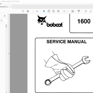 Bobcat 1600 Loader Service Manual 6566906 (6-12) - PDF DOWNLOAD