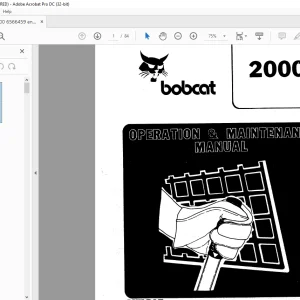 Bobcat 2000 Loader Operation & Maintenance Manual 6566459 - PDF DOWNLOAD