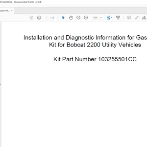 Bobcat 2200 Utility Vehicles Gas Heater Kit Installation Instructions Manual  - PDF DOWNLOAD