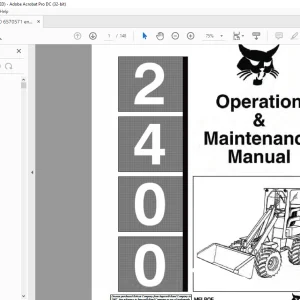 Bobcat 2400 Loader Operation & Maintenance Manual 6570571 - PDF DOWNLOAD