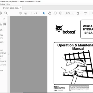 Bobcat 2500 & 3500 HYDRAULIC BREAKER Operation & Maintenance Manual 6570621 (3-97) - PDF DOWNLOAD