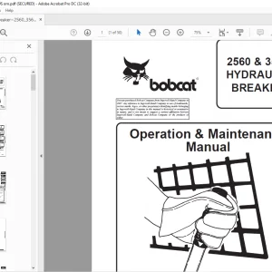 Bobcat 2560 & 3560 HYDRAULIC BREAKER Operation & Maintenance Manual 6722591 (1-98) -  PDF DOWNLOAD