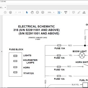 Bobcat 316 Electrical Schematic Manual - PDF DOWNLOAD