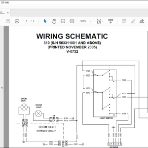 Bobcat 319 Electrical Wiring Schematic Manual V-0732 -  PDF DOWNLOAD