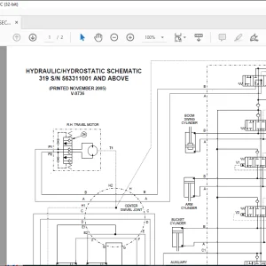 Bobcat 319 Hydraulic/Hydrostatic Schematic Manual  - PDF DOWNLOAD