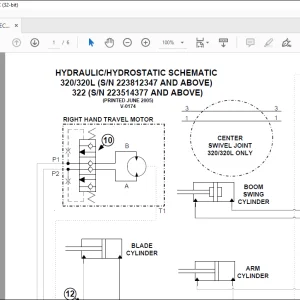 Bobcat 320 230L 322 Hydraulic/Hydrostatic Schematic Manual V-0174  - PDF DOWNLOAD