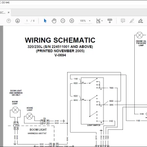 Bobcat 320 230L Electrical Wiring Schematic Manual V-0694 -  PDF DOWNLOAD