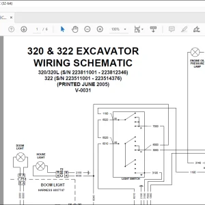 Bobcat 320 & 322 EXCAVATOR Electrical Wiring Schematic Manual V-0031 - PDF DOWNLOAD