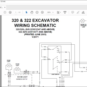 Bobcat 320 & 322 EXCAVATOR Electrical Wiring Schematic Manual V-0371 -   PDF DOWNLOAD