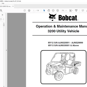 Bobcat 3200 Utility Vehicle Operation & Maintenance Manual - PDF DOWNLOAD