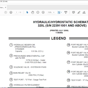 Bobcat 320L Hydraulic/Hydrostatic Schematic Manual V-0849le -  PDF DOWNLOAD