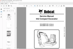 Bobcat 442 Compact Excavator Service Manual 6987204 (5-10) -  PDF DOWNLOAD