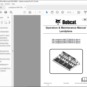 Bobcat 48 Landplane 72 Landplane 78 Landplane Operation & Maintenance Manual -  PDF DOWNLOAD