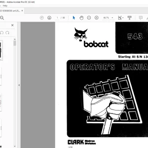 Bobcat 543 Loader Operator's Manual SN 13001 - PDF DOWNLOAD