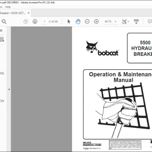 Bobcat 5500 HYDRAULIC BREAKER Operation & Maintenance Manual - PDF DOWNLOAD