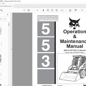 Bobcat 553 Loader Operation & Maintenance Manual 6724696 - PDF DOWNLOAD