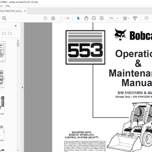 Bobcat 553 Loader Operation & Maintenance Manual 6900785 - PDF DOWNLOAD