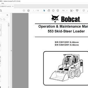 Bobcat 553 Skid-Steer Loader Operation & Maintenance Manual 6904701 - PDF DOWNLOAD