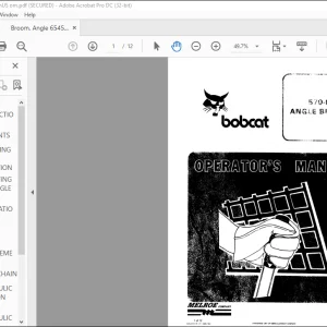 Bobcat 570-B Broom, Angle Operator Manual - PDF DOWNLOAD
