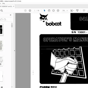 Bobcat 641 Loader Operator's Manual SN 13001 - PDF DOWNLOAD