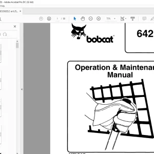 Bobcat 642 Loader Operation & Maintenance Manual 6556852 - PDF DOWNLOAD