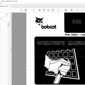 Bobcat 642 Loader Operator's Manual SN 13001 - 13999 - PDF DOWNLOAD