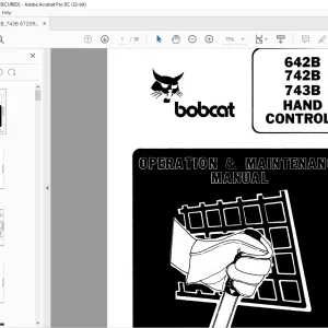 Bobcat 642B 742B 743B Hand Controls Loader Operation & Maintenance Manual - PDF DOWNLOAD